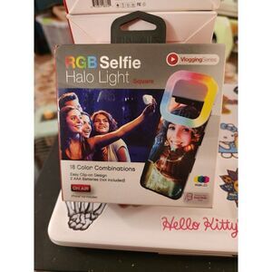 New! RGB Selfie Ring Light ~  SQUARE SHAPED ~ 18 Color Combinations Cell Phone L